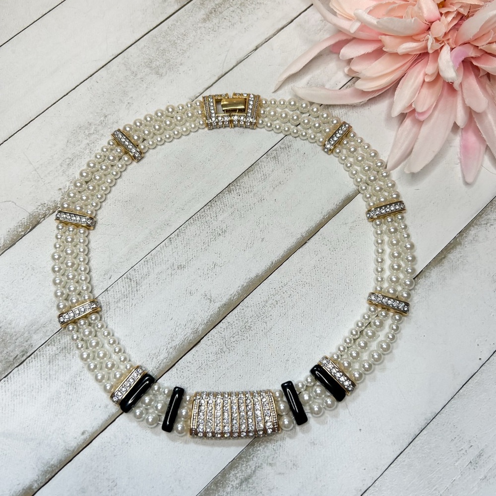 Butler Black and White Geometric Necklace